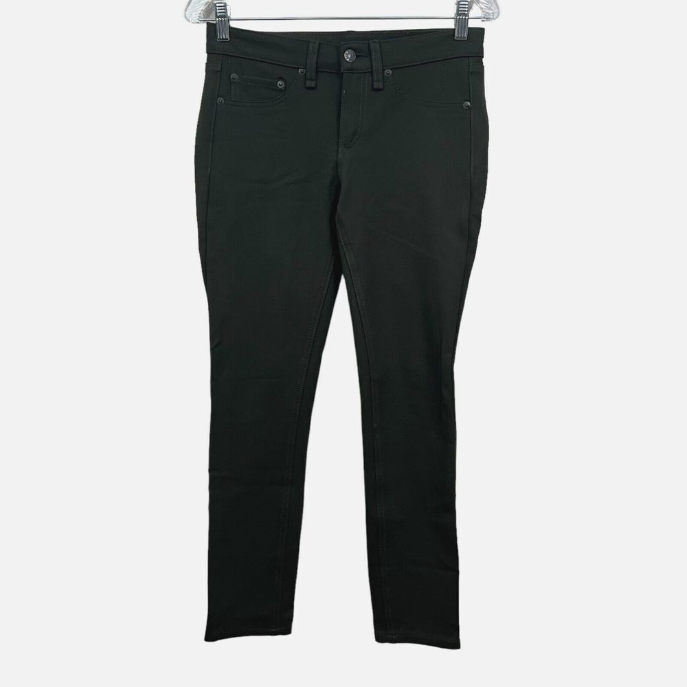 Rag & Bone Womens Jeans Skinny Ankle Super Stretch Mid Rise Olive Ponte Size 26*